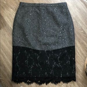 J.Crew wool and lace skirt with sequins